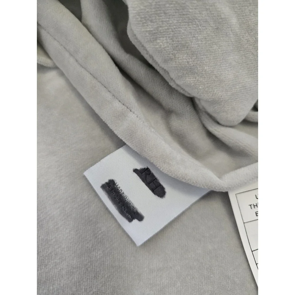 Restoration Hardware Organic Cotton Velvet Diamond Sham Grey Standard Size